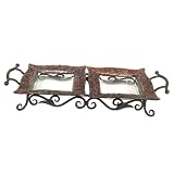 Double Square Glass on Metal Tray