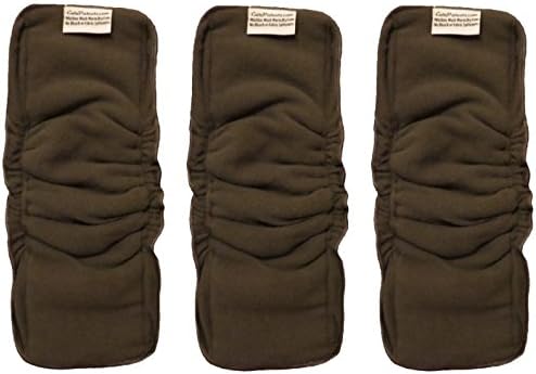 Cute Patoots- 5 Layer Charcoal Bamboo Reusable Cloth Diaper Inserts with Gussets (3 Count)