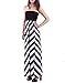 HDE Women's Maternity Dress Strapless Tube Top Pregnancy Sundress Long Skirt (Black White Stripe, Large)