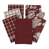 Egyptian Cotton 7-pc. Kitchen Towel Set - Ming Burgundy