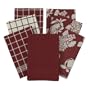 Egyptian Cotton 7-pc. Kitchen Towel Set - Ming Burgundy