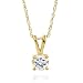 14k Yellow Gold, Round, Diamond Classic 4-Prong Pendant (1/10 cttw, J-K Color, I2-I3 Clarity)