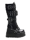 Black Studded Buckle Bullet Boot - 11