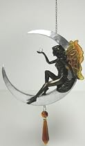 Art Deco Design Moon Fairy Dream Catcher Bronze
