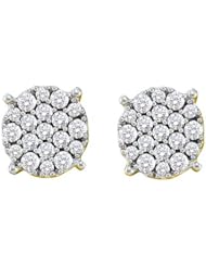 Real Diamond Earrings 0.50CTW DIAMOND FLOWER EARRINGS Yellow-gold 14K