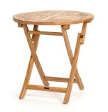 30 Inch Folding Round Bistro Table - Teak - Caluco - 50-171