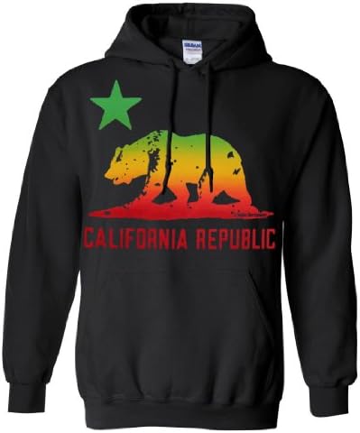 California Republic Rasta Bear Flag Asst Colors Sweatshirt Hoodie by DSC