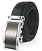 Squeple Men's Automatic Buckle Leather Belt 3.5CM Width Black
