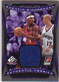 2004-05 SP Game Used Authentic Fabrics AF-QR Quentin Richardson Los Angeles Clippers(Piece of Authentic Game-Used Jersey - Basketball Cards)