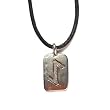 Rune Eihwaz Pewter Pendant on Corded Necklace, Ancient Runes Collection