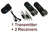 Wireless Radio Dual Hotshoe Trigger 1 Transmitter + 2 Receivers for NISSIN DI622,DI866,DI466; VIVITAR 285HV, DF383; Canon 430EX II, 580EX II, 550EX; NIKON SB-600, SB-800, SB-900, SB-26, SB-27, SB-28, SB-80DX Speedlight Flash