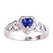 Psiroy 925 Sterling Silver Heart Shaped Created Blue Sapphire Filled Halo Engagement Ring