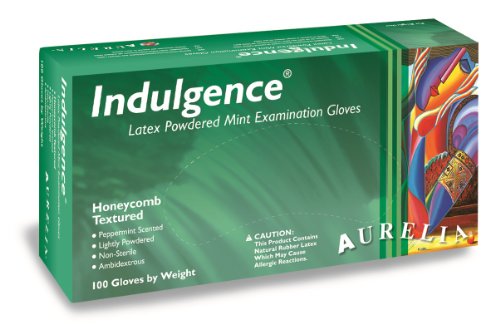 Aurelia Indulgence Latex Glove, Powdered, 9.4" Length, 5 mils Thick, Small (Pack of 1000)