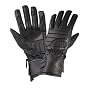 Men's Black Leather Premium Padded Riding Gloves - Size : Large