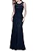 Miusol Women's 1920'S Retro Floral Lace Sleeveless Halter Bridesmaid Long Dress