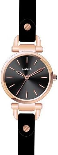 Lantz Round Face Alloy Band Color Water Resistant Watch - No. 1195 (Dial Black, Band Color Black)