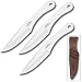 Thrower II Triple, 4.13 in. Blade, Plain, Leather Sheath