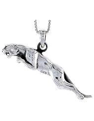 Sterling Silver Jaguar Pendant, 1 3/4 inch wide