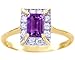 14K Yellow Gold Diamond and Octagon Gemstone title=