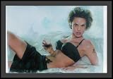 Angelina Jolie (Black Bra) Movie Gold Wood-Mounted Poster Print - 11' X 17'