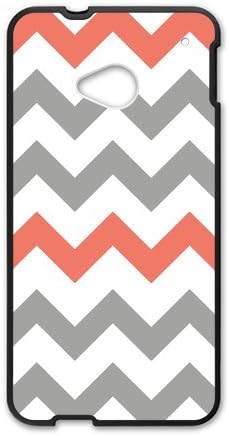 Custom White Chevron Grey Young Brown HTC ONE M7 Plastic Case