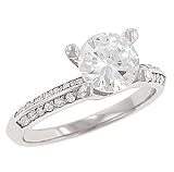 2 Sided Pave Diamond Engagement Ring .15cttw (CZ ctr)