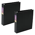 Heavy-Duty Vinyl Reference Binder with Label Holder  Black (2-ea.)