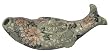 Chinese porcelain fish "box" - hand painted, gray blue and peach colors