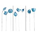 Set of 3 Printed Canvas - Blue Poppies (12 x 28") Each