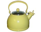  : Calypso Basics 2.2-Quart Enamel-on-Steel Whistling Teakettle with Glass Lid, Lemon