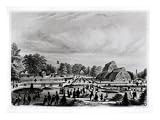 Visitors Viewing the Palm House at Kew Palace, circa 1860s Art Giclee Poster Print by English School, 24x18