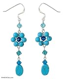 Earrings, 'Sweet Blue Eternal' 0.4 W 2.4 L
