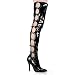 SEDUCE 5 Inch Stretch Thigh Boot Black Stretch Patent Pleaser