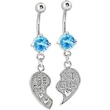 Aquamarine Cubic Zirconia No. 2 BEST FRIEND Belly Rings