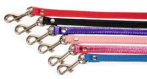 Bling II Baby Pink Latigo Leather Dog Leash - 4'