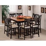 Hillsdale Embassy Square Counter Height 9-Piece Dining Set, Rubbed Black, Set Includes 1-Table and 8 Stools