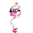 SC Christmas Santa on Glass Pink Flamingo Ornament Wire Legs