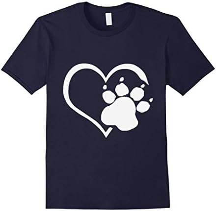 Men's Paw Prints On My Heart T-shirts - Dog Shirts for Dog Lovers Large Navy
