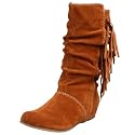 MIA Women's Taboo Fringed Flat Boot,Rust Nova,8.5 M US