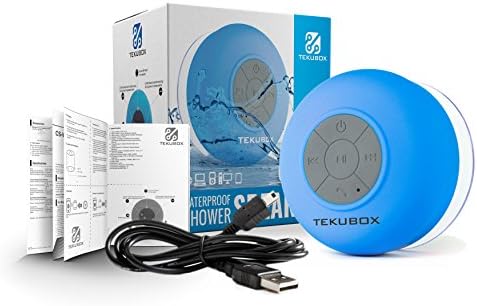 Tekubox Handsfree Bluetooth Shower Speaker - Premium Quality Waterproof Wireless Speakers - Best Portable Iphone Accessories for Indoor Outdoor Use - Can Be Use On: Iphone, Ipod, Ipad, Android Phones, Desktops, Laptop - 100% Satisfaction Money-back Guarantee!