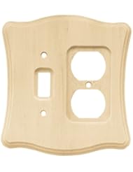 Home Improvement: Brainerd 64643 Wood Scalloped Single Switch/Duplex Wall Plate / Switch Plate / Cover, Unfinished - Liberty Hardware