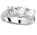 14K White Gold 1.50ctw. Round-Cut Three-Stone Diamond Ring - (I-J;I1-I2)