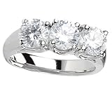 14K White Gold 1.00ctw. Round-Cut Three-Stone Diamond Ring - (I-J;I1-I2)