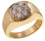 14K Two Tone Gents Diamond Ring