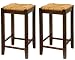 Winsome Wood 94774 Rush Set Bar Stool, Antique Walnut (2 pack)