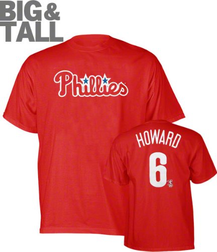 Ryan Howard Big & Tall Philadelphia Phillies #6 Name and Number T-Shirt