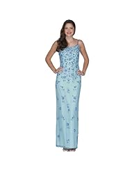 A-line Slit Beaded Polyester/Silk Tank Evening Dress 