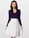 American Apparel Sheer Jersey Shirred Knee-Length Full Skirt