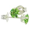August Birthstone Peridot-Colored 4mm (0.25 Carat Each) Swarovski Crystal Sterling Silver Stud Earrings