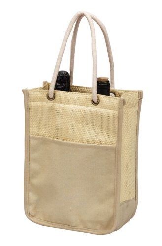 2 Dual Double Eco Friendly Red Wine Bottle Canvas Bag